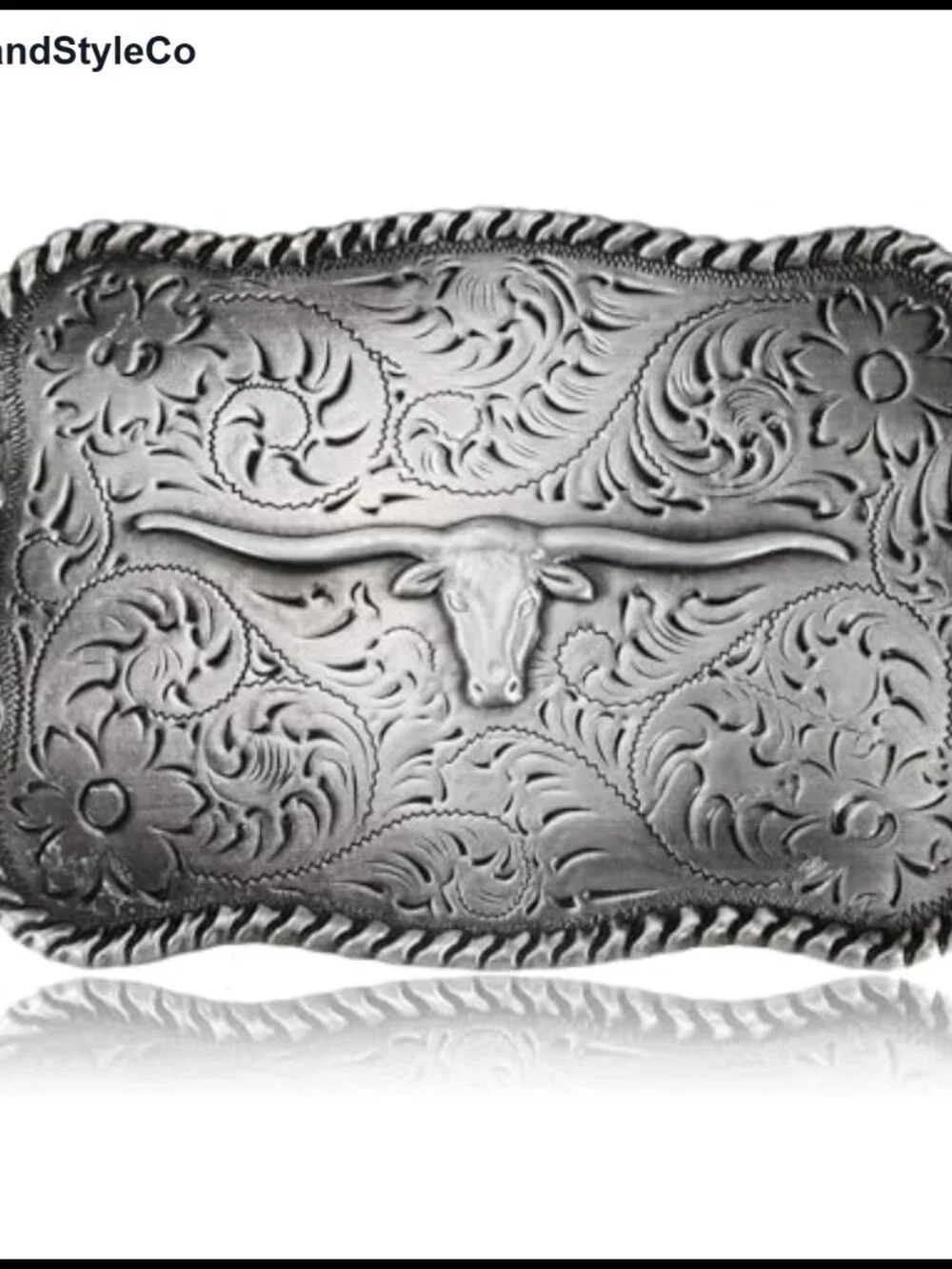 Western Cowboy Belt Buckle - Longhorn Rodeo Texas Antique Style Zinc Alloy